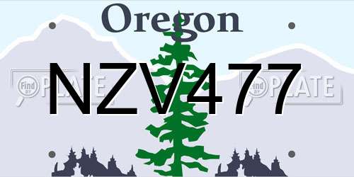 NZV477 Oregon License Plate