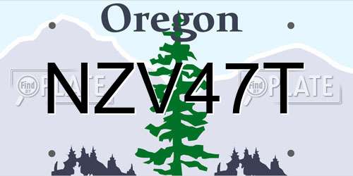 NZV47T Oregon License Plate