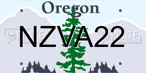 NZVA22 Oregon License Plate