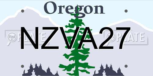 NZVA27 Oregon License Plate