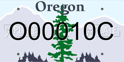 O00010C Oregon License Plate