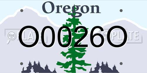 O0026O Oregon License Plate