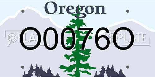 O0076O Oregon License Plate