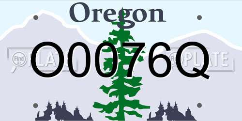 O0076Q Oregon License Plate