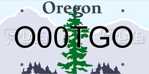 O00TGO Oregon License Plate