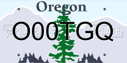 O00TGQ Oregon License Plate