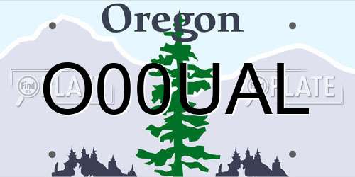 O00UAL Oregon License Plate