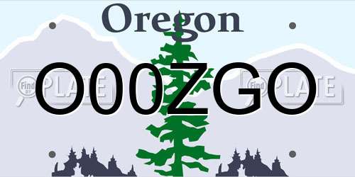 O00ZGO Oregon License Plate