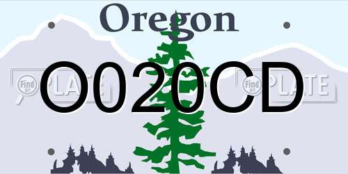 O020CD Oregon License Plate