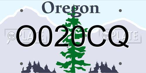 O020CQ Oregon License Plate