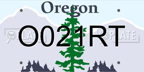 O021RT Oregon License Plate