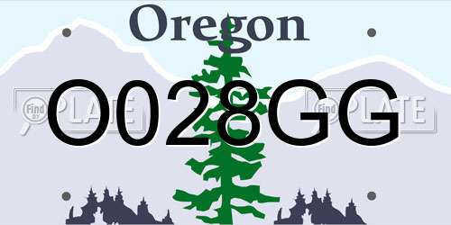 O028GG Oregon License Plate