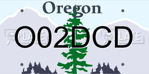 O02DCD Oregon License Plate