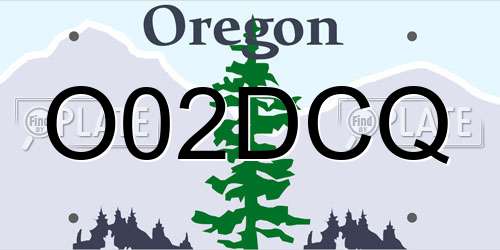 O02DCQ Oregon License Plate