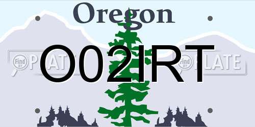 O02IRT Oregon License Plate