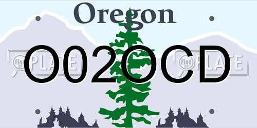 O02OCD Oregon License Plate