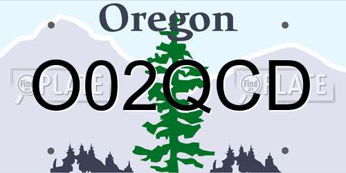 O02QCD Oregon License Plate