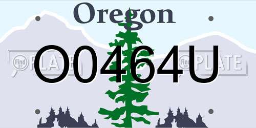 O0464U Oregon License Plate