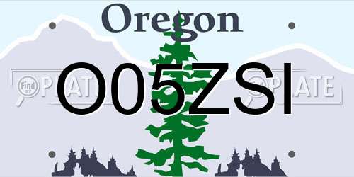 O05ZSI Oregon License Plate