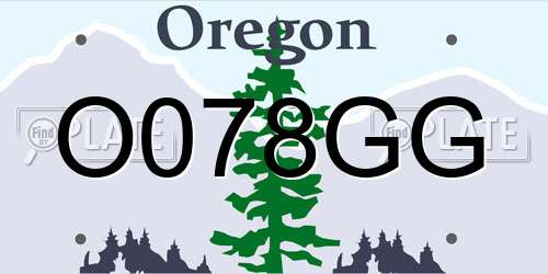 O078GG Oregon License Plate