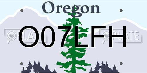 O07LFH Oregon License Plate