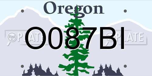 O087BI Oregon License Plate