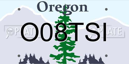 O08TSI Oregon License Plate