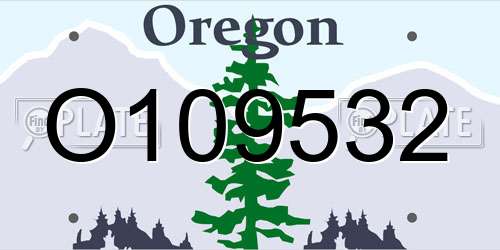 O109532 Oregon License Plate