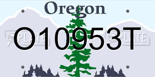 O10953T Oregon License Plate