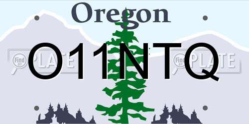 O11NTQ Oregon License Plate