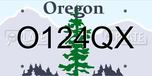 O124QX Oregon License Plate