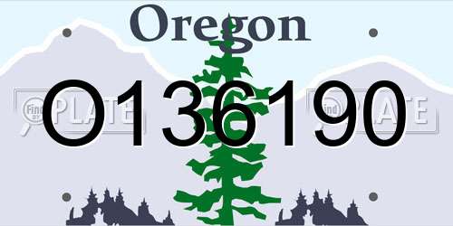 O136190 Oregon License Plate