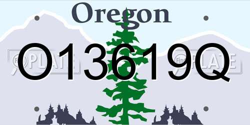 O13619Q Oregon License Plate