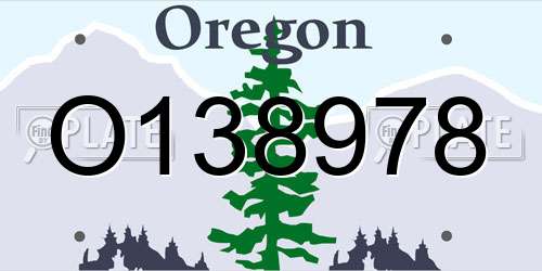 O138978 Oregon License Plate