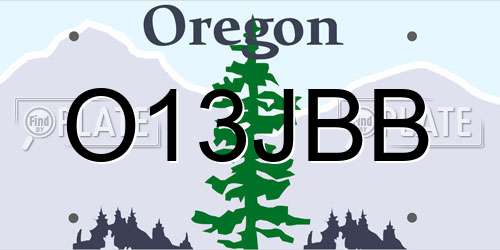 O13JBB Oregon License Plate