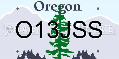 O13JSS Oregon License Plate