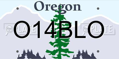 O14BLO Oregon License Plate
