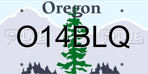 O14BLQ Oregon License Plate
