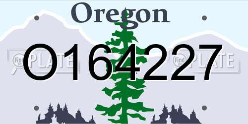 O164227 Oregon License Plate