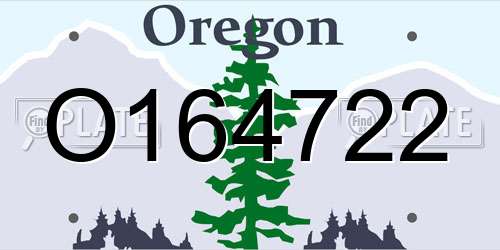 O164722 Oregon License Plate
