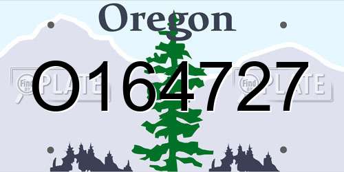 O164727 Oregon License Plate