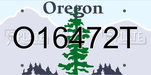 O16472T Oregon License Plate