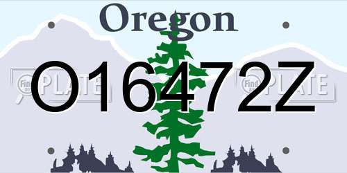 O16472Z Oregon License Plate