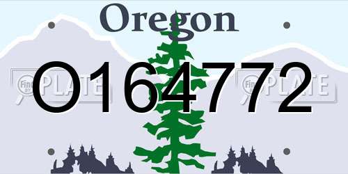 O164772 Oregon License Plate