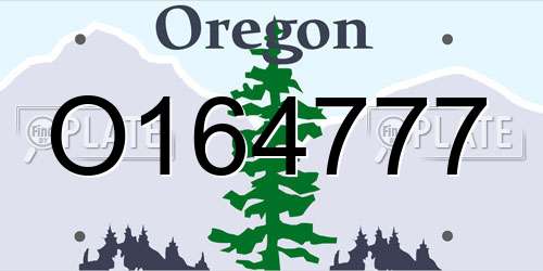 O164777 Oregon License Plate
