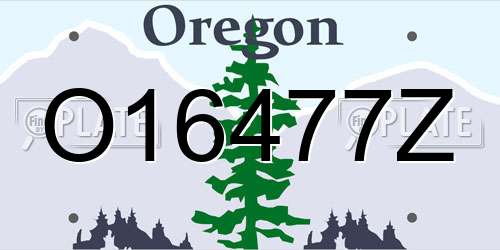 O16477Z Oregon License Plate