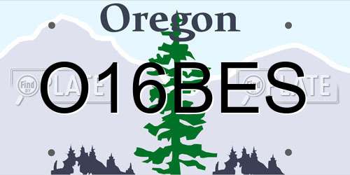 O16BES Oregon License Plate