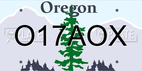 O17AOX Oregon License Plate