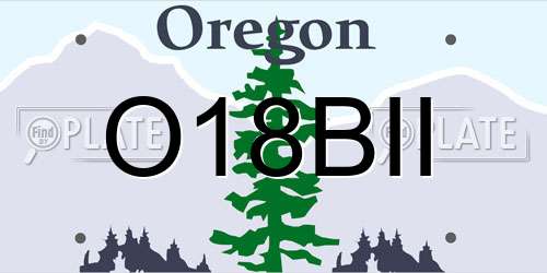 O18BII Oregon License Plate