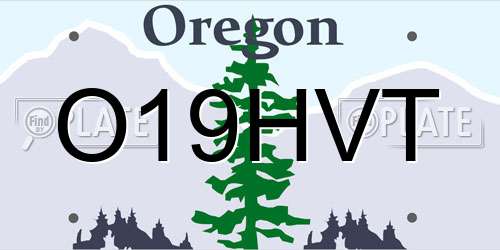 O19HVT Oregon License Plate